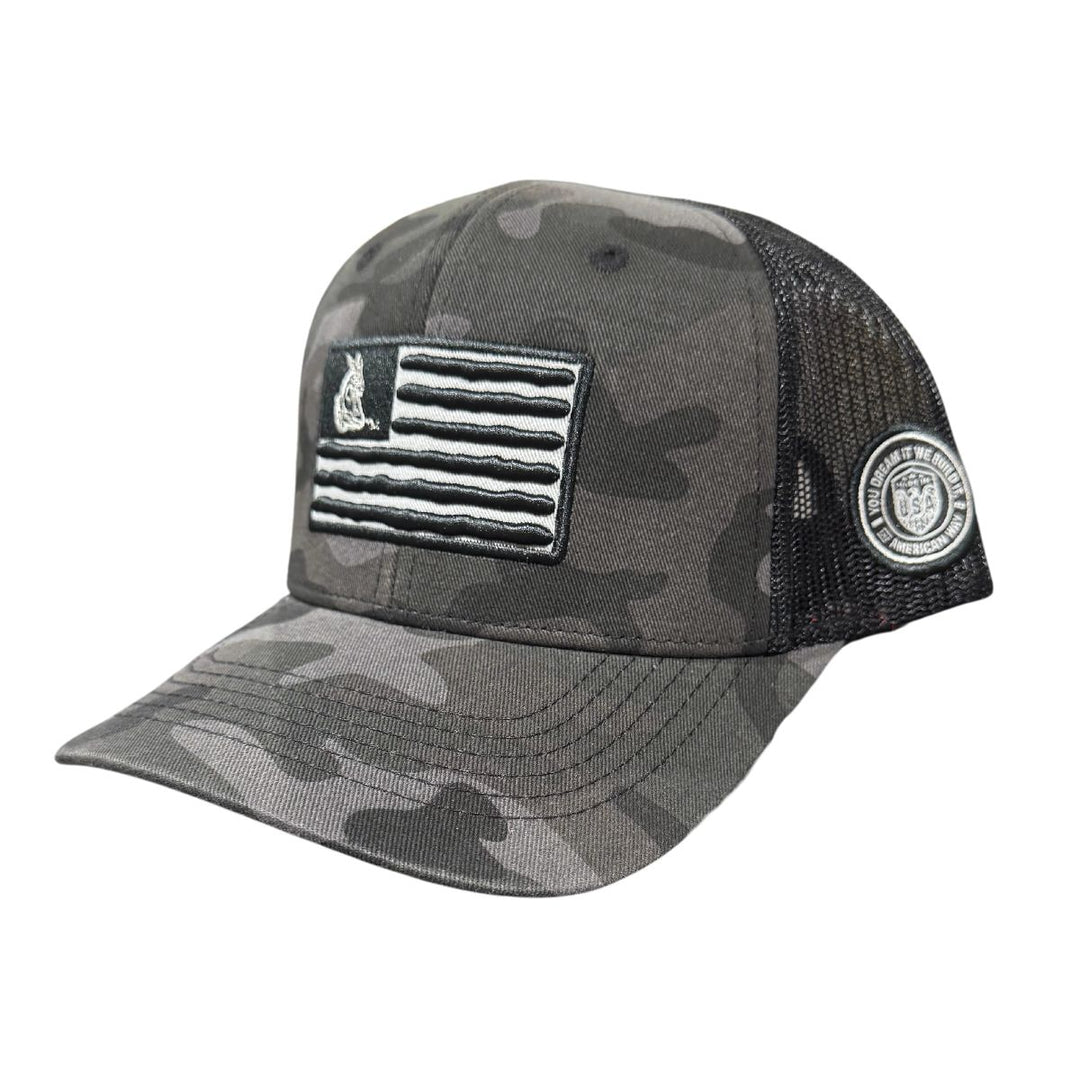 Badass Black Camo Flag Hat